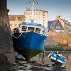 im Hafen von Le Conquet am Morgen, Bretagne, Frankreich
