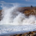 Wellen knallen an die Felsen, Cote Sauvage, Bretagne, Frankreich