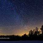 Sternenhimmel - einzelaufnahme - plus zwei echte Sternschnuppen