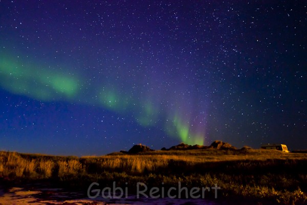 mondlose Nordlichtnacht, sehr viele Sterne, Lofoten, Norwegen