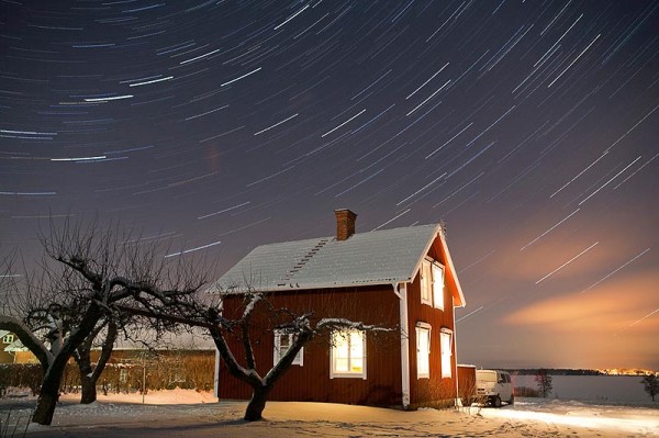 bei 20^C unter Null, unser kleines Haus in Schweden