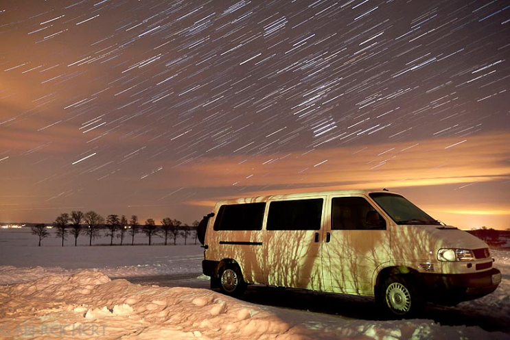 winterlicher Sternenhimmel in Schweden