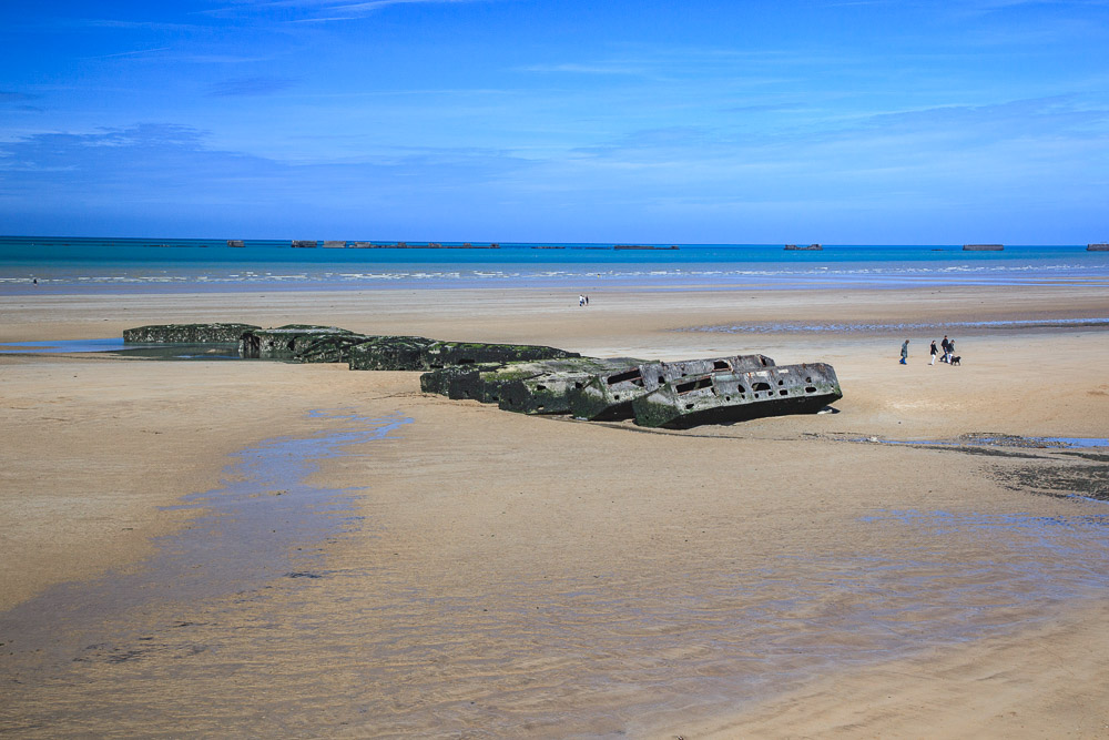 Der Strand von Arromanches, Normandie