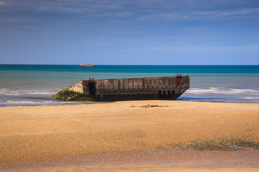 Der Strand von Arromanches, Normandie