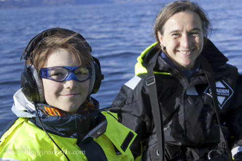 Amy mit Heike Vester auf dem Vetfjord - keine Wale in der Nähe