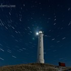 Leuchtturm Lyngvig Fyr in der Nacht