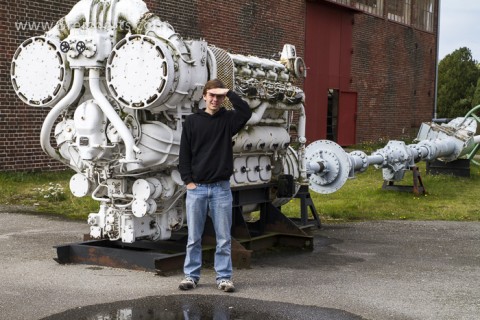 Ein 2.500 PS Schiffsdieselmotor