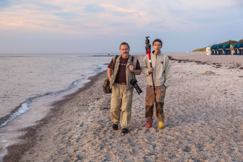 Gunter und Noah am Strand, Insel Poel