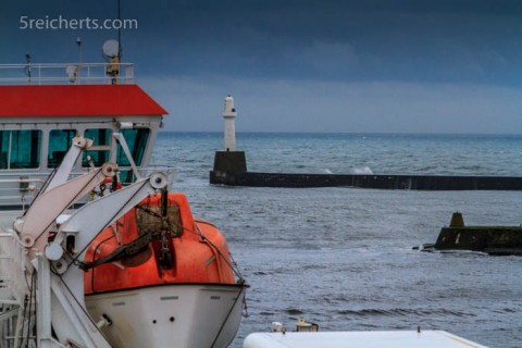 Wir verlassen Aberdeen im wildem Wetter