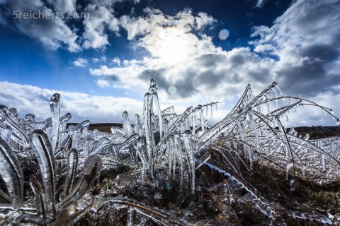 Eiskristalle am Trinkwassersee, Bressay, Shetland