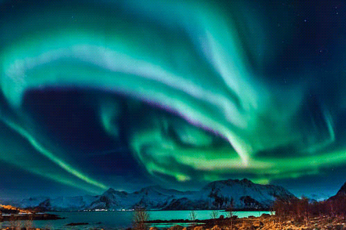 Aurora borealis, moving picture