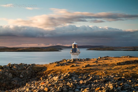 Abendstimmung beim Leuchtturm von Fugla Ness, Hamnavoe, Shetland