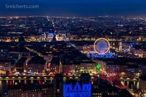 Blick über Lyon, Lichterfest im Dezember