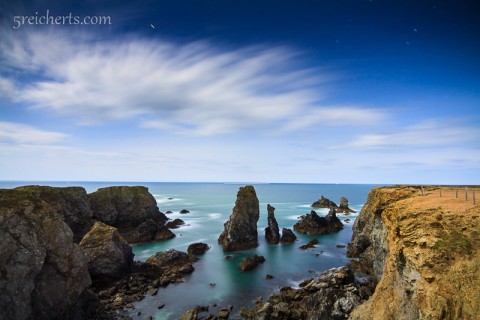 Les Aiguilles de Port Coton, Nachts bei Vollmond