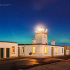 Leuchtturm von Eshaness, und Nordlicht, Shetland, Schottland