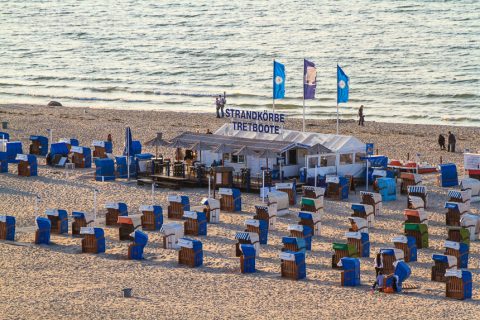 Blick vom Leuchtturm von Warnemünde, Deutschland