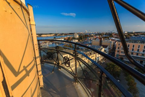 Blick vom Leuchtturm von Warnemünde, Deutschland