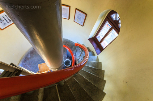 Das Treppenhaus des Leuchtturms Warnemünde, Deutschland