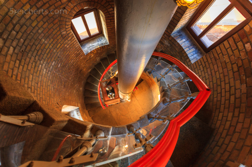 Das Treppenhaus des Leuchtturms Warnemünde, Deutschland