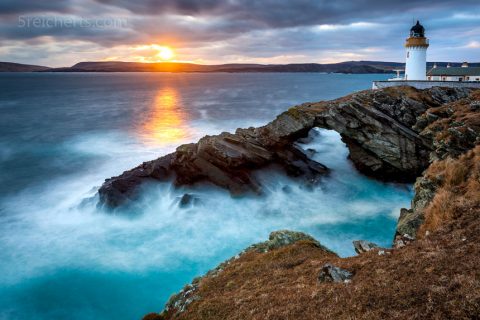 Sonnenuntergang am BressayLighthouse, Shetland