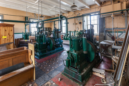 Der Maschinenraum, hier wurde die Druckluft für das Nebelhorn produziert