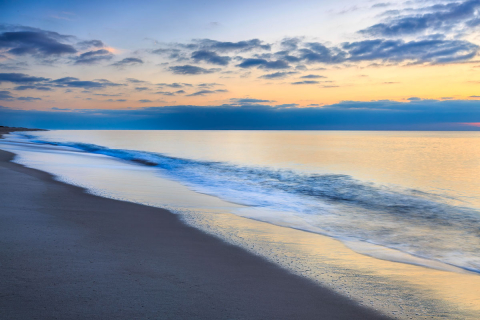 Langzeitbelichtung am Weststrand von Sylt