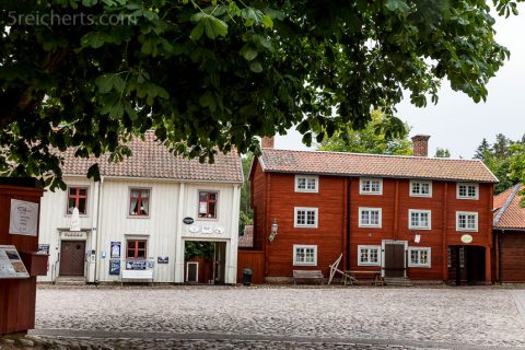 Gamla Linköping im Nieselregen, kurz zuvor schien noch die Sonne