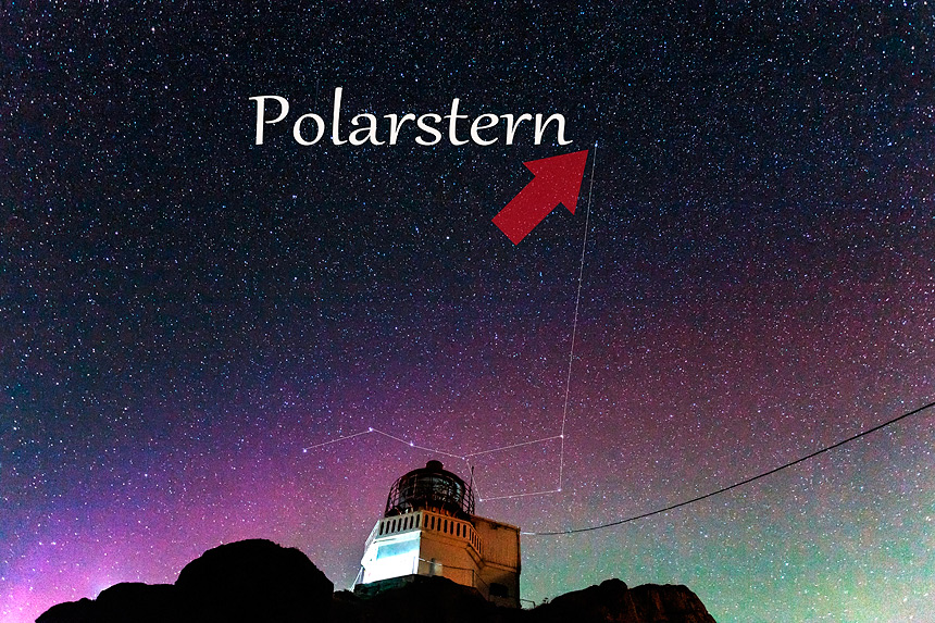 Wo ist der Polarstern? Leuchttrm Liloy, NorwegenWo ist der Polarstern? Leuchttrm Liloy, Norwegen