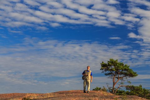 Wandern über die Felsen von Havsvidden
