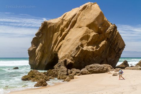 Gabi und der Fels, Santa Cruz, Portugal