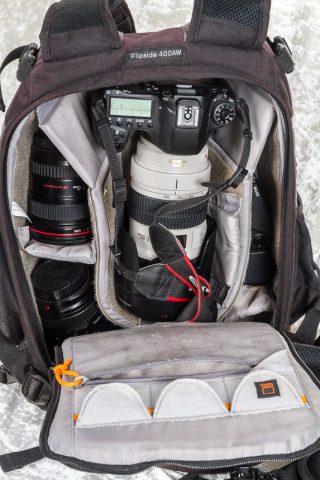 gefüllter Lowepro Flipside 400AW
