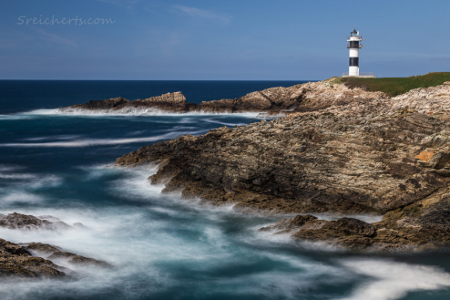Leuchtturminsel Illa Pancha, Galizien, Spanien