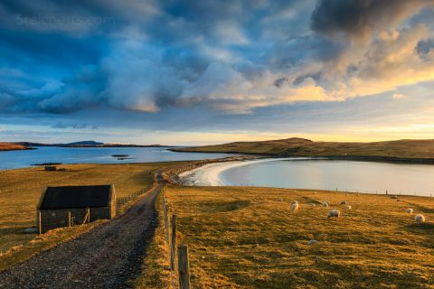 Bannaminn Beach, Insel Burra, Shetland