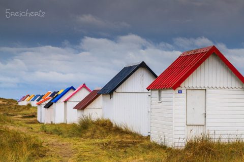 Regenwetter und die Badehäuschen von Gouville