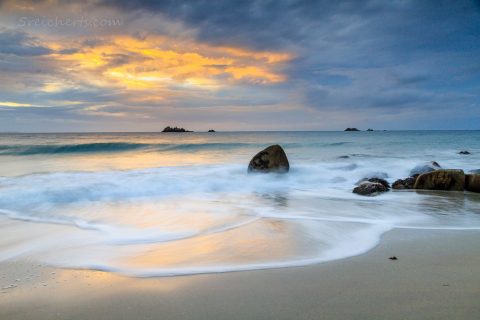 Abendstimmung am Strand, Pointe de Corsen