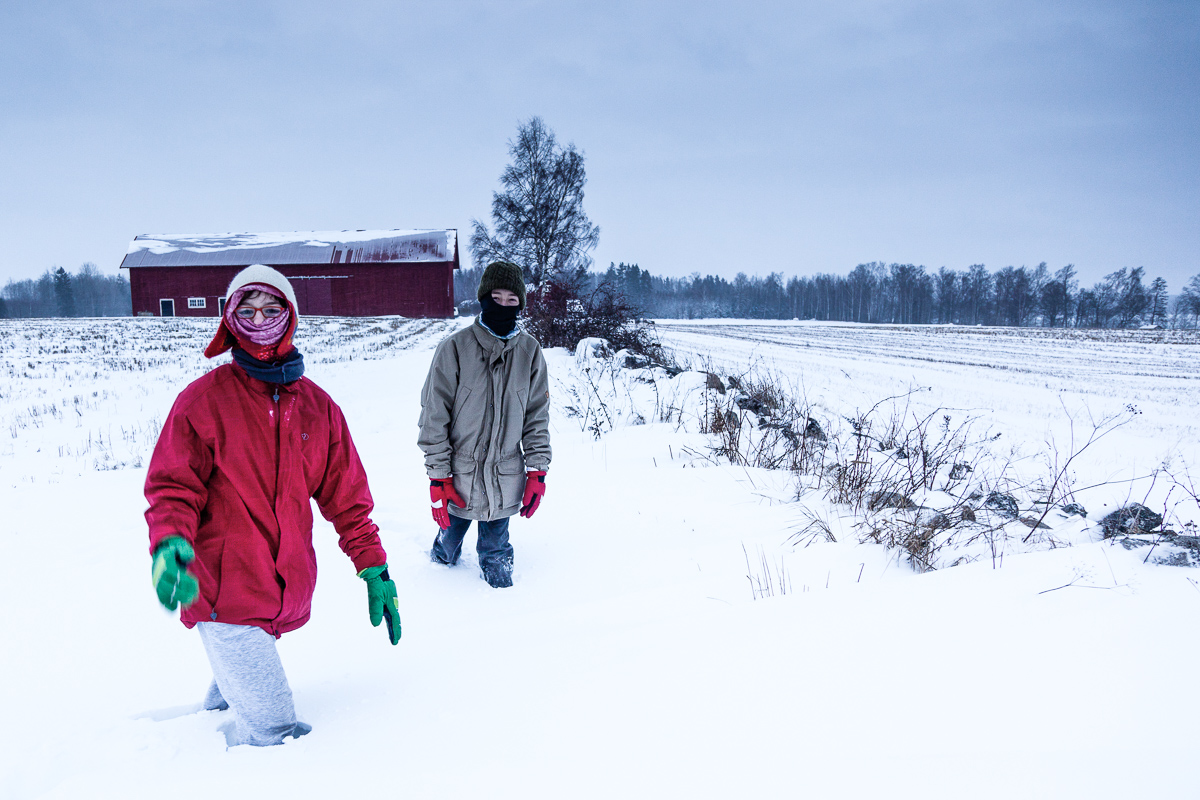 Vorrankommen im Schneegestöber, Schweden