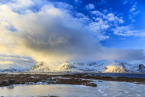 Berglandschaft, Lofoten, Norwegen