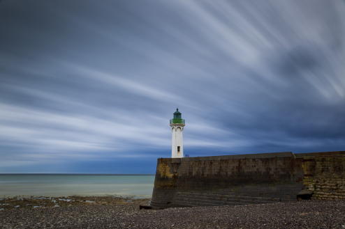 Leuchtturm in St Valery en caux, Normandie, Frankreich