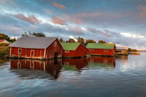 Bootshäuser in Jurmo, Åland, Finnland