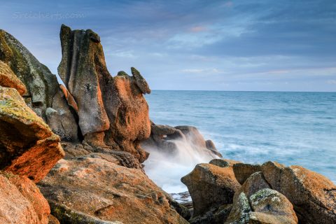Felsen im Abendlicht, Lesconil