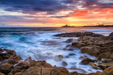 Sonnenuntergang in Lesconil, Bretagne