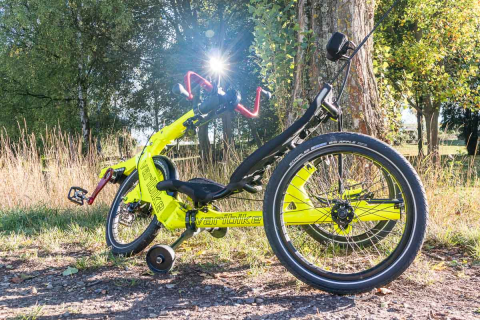 Der Rückspiegel ist beim Vari Trike wichtig