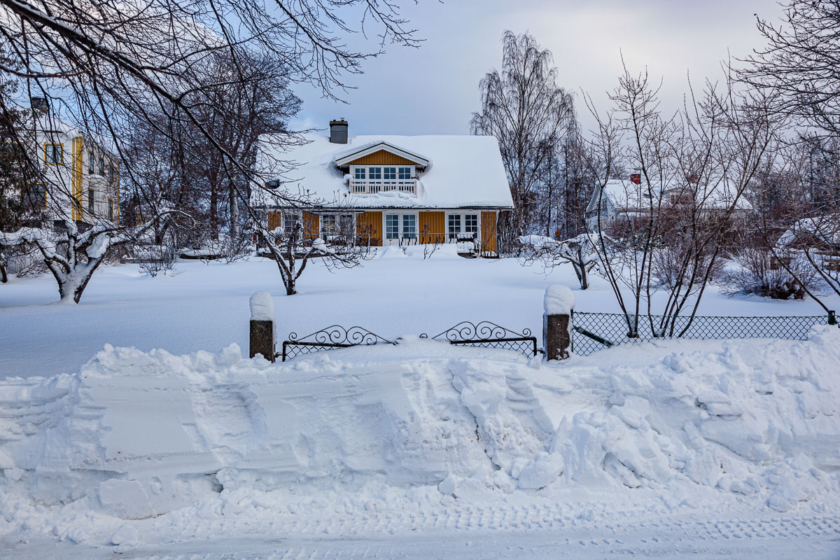 Unglaublich viel Schnee in Härnösand, Schweden