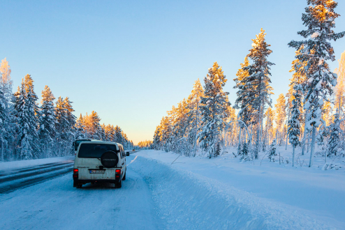 Unser VW Synchro in schwedisch Lappland, Winter