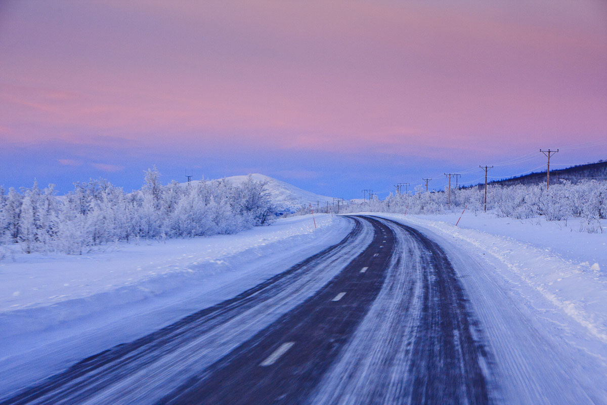 Straßen in schwedisch Lappland