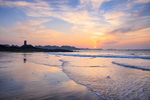 Sonnenuntergang am Strand von Port Blanc