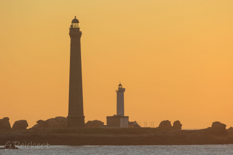 Leuchtturm Ile Vierge im Sonnenuntergang