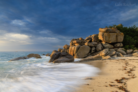 Flut am Abend, Cleder, Bretagne