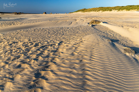 Muster im Sand nach Wind, Plage des Amiets