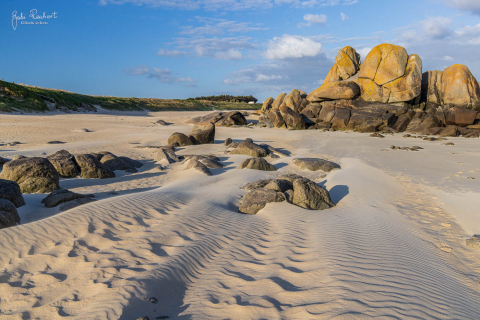 Muster im Sand nach Wind, Plage des Amiets